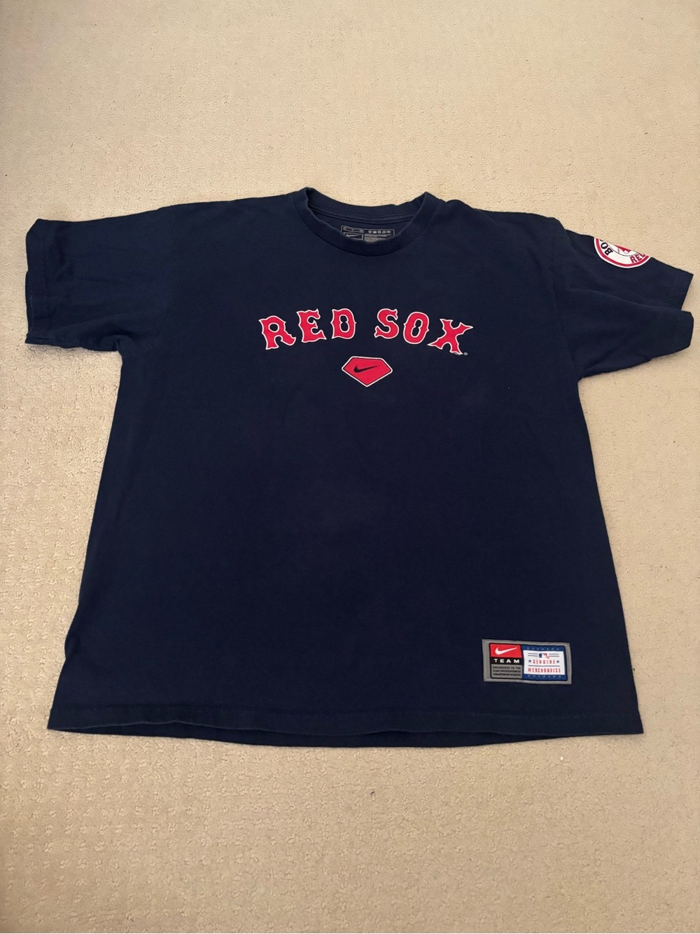 Nike Team Genuine Merchandise Short Sleeve Boston Red Sox Graphic Tee Navy Blue